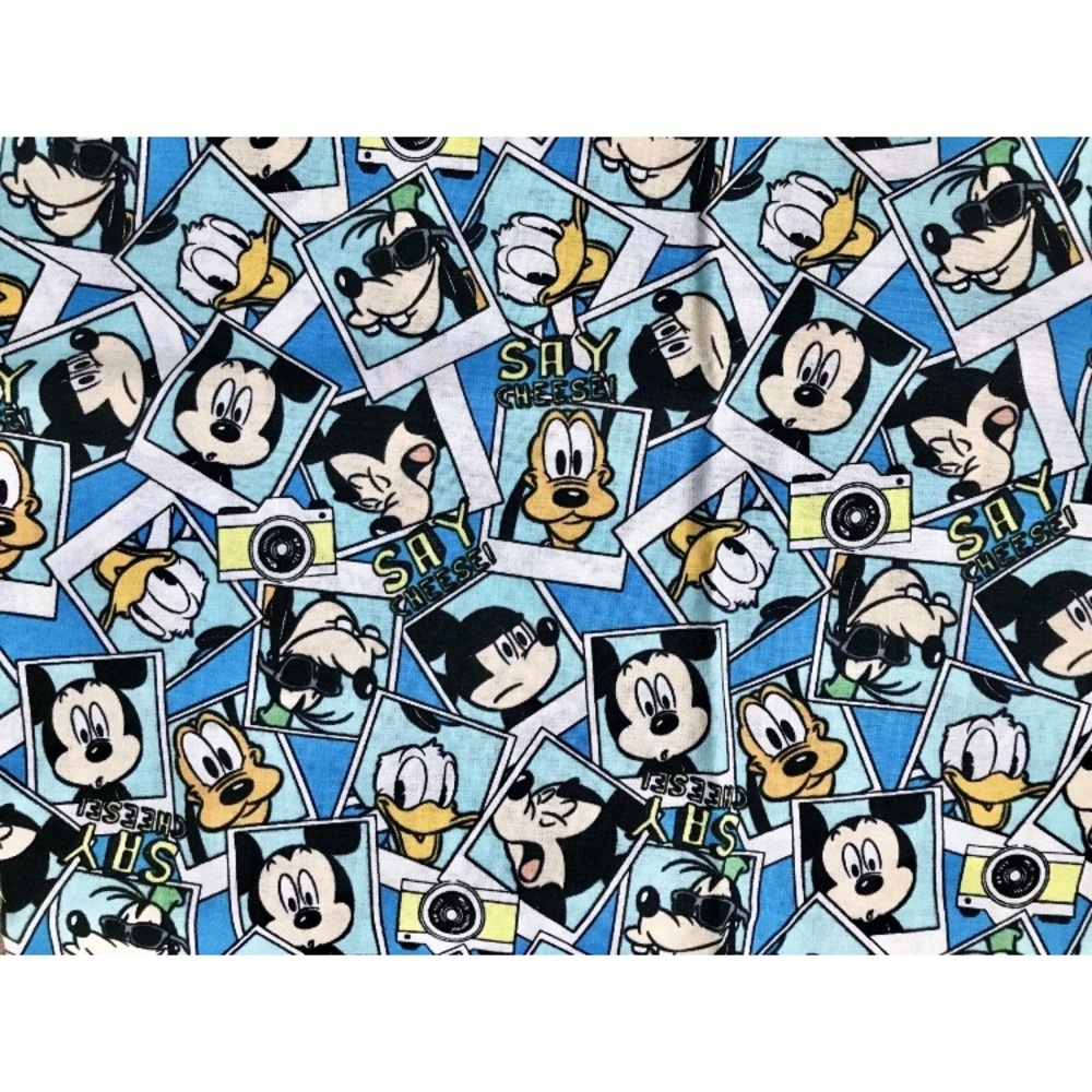 Disney Instant Photos Say Cheese Fabric Material Mickey Mouse Friends Whimsical